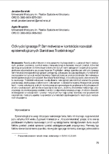 Odkrycie Ignacego P. Semmelweisa w kontekście rozważań epistemologicznych Stanisława Trzebińskiego