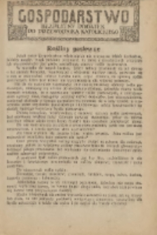 Gospodarstwo : bezpłatny dodatek do Przewodnika Katolickiego 1927.11.14 Nr23