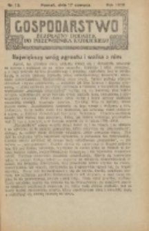 Gospodarstwo : bezpłatny dodatek do Przewodnika Katolickiego 1928.06.17 Nr13