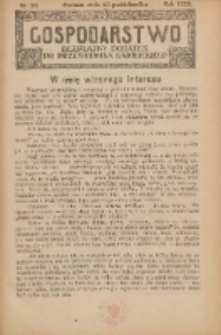 Gospodarstwo : bezpłatny dodatek do Przewodnika Katolickiego 1929.10.20 Nr20