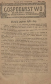 Gospodarstwo : bezpłatny dodatek do Przewodnika Katolickiego 1930.01.12 Nr1