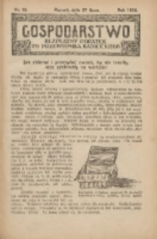Gospodarstwo : bezpłatny dodatek do Przewodnika Katolickiego 1930.07.27 Nr15