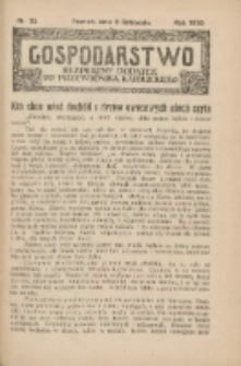 Gospodarstwo : bezpłatny dodatek do Przewodnika Katolickiego 1930.11.02 Nr22