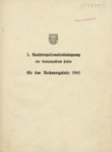 1941 1.Nachtraghaushaltssatzung der Gauhaupstadt Posen für das Rechnungsjahr 1941