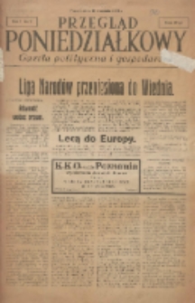 Przegląd Poniedziałkowy: gazeta polityczna i gospodarcza 1934.09.10 R.1 Nr 1