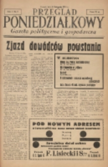 Przegląd Poniedziałkowy: gazeta polityczna i gospodarcza 1934.11.05 R.1 Nr 9