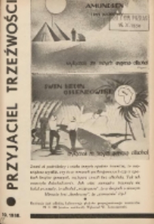 Przyjaciel Trzeźwości : organ Związku Bractw Wstrzemięźliwości Archidiecezji Gnieźnieńskiej i Poznańskiej : miesięcznik dla szerzenia wstrzemięźliwości między ludem 1938 R.20 Nr10
