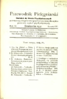 Przewodnik Pielęgniarski: dodatek do Nowin Psychiatrycznych, poświęcony pielęgniarstwu psychiatrycznemu dla użytku personelu szpitali psychiatrycznych 1931 R.3 z.4