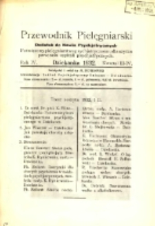 Przewodnik Pielęgniarski: dodatek do Nowin Psychiatrycznych, poświęcony pielęgniarstwu psychiatrycznemu dla użytku personelu szpitali psychiatrycznych 1932 R.4 z.3-4