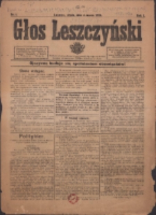 Głos Leszczyński 1920.03.03 R.1 Nr1