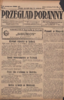 Przegląd Poranny: pismo niezależne i bezpartyjne 1923.09.20 R.3 Nr259