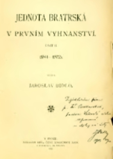 Jednota bratrsk&aacute; v prvn&iacute;m vyhnanstv&iacute;. Č.2, (1561-1572)