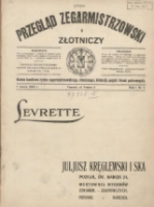 Przegląd Zegarmistrzowski i Złotniczy : gazeta handlowa rynku zegarmistrzowskiego, złotniczego, biżuterii, optyki i branż pokrewnych 1925.03.01 R.1 Nr1