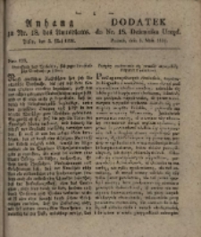 Amtsblatt der K&ouml;niglichen Regierung zu Posen. 1831. Nro 18 Dodatek