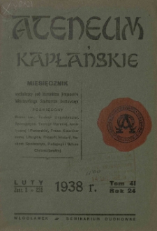 Ateneum Kapłańskie. 1938 R.24 T.41 z.2