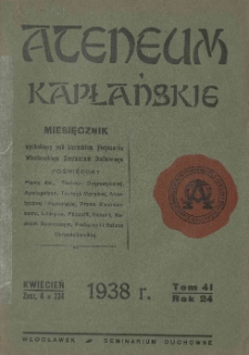 Ateneum Kapłańskie. 1938 R.24 T.41 z.4