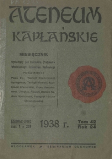 Ateneum Kapłańskie. 1938 R.24 T.42 z.1