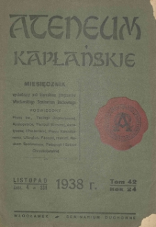 Ateneum Kapłańskie. 1938 R.24 T.42 z.4