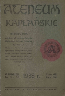Ateneum Kapłańskie. 1938 R.24 T.42 z.5
