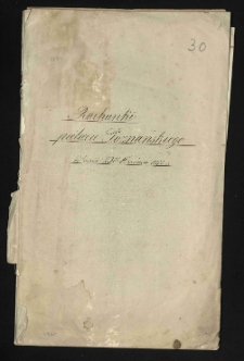 Rachunki pałacu Poznańskiego od dnia 23go września 1872 do 30.05.1873