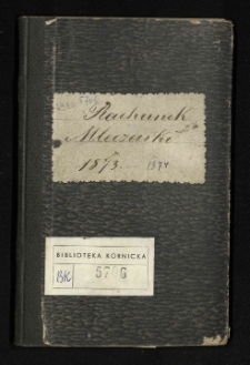 Rachunek Mleczarski 1873-1874