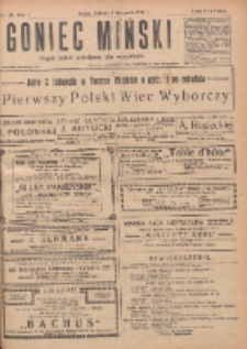 Goniec Miński: organ polski bezpartyjny dla wszystkich. 1919.11.01 R.1 Nr59