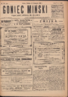 Goniec Miński: organ polski bezpartyjny dla wszystkich. 1919.11.22 R.1 Nr79