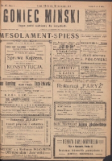 Goniec Miński: organ polski bezpartyjny dla wszystkich. 1919.11.30 R.1 Nr87
