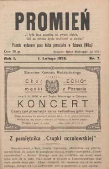 Promień 1926.02.01 R.1 Nr7