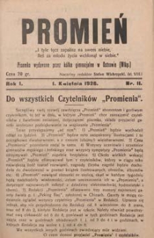 Promień 1926.04.01 R.1 Nr11