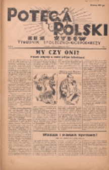 Potega Polski bez Żydów : tygodnik społeczno-gospodarczy 1936.09.13 R.1 Nr3