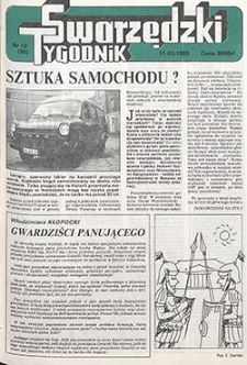 Tygodnik Swarzędzki 1993.03.25 Nr12(82)