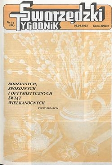 Tygodnik Swarzędzki 1993.04.08 Nr14(84)