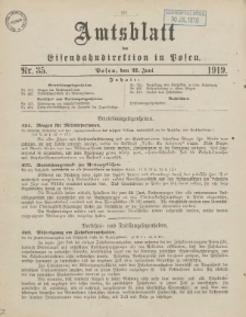 Amtsblatt der Königlichen Eisenbahndirektion in Posen 1919.06.21 Nr35