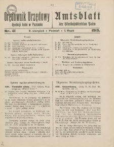 Orędownik Urzędowy Dyrekcji Kolei w Poznaniu = Amtsblatt der Eisenbahndirektion in Posen 1919.08.02 Nr41