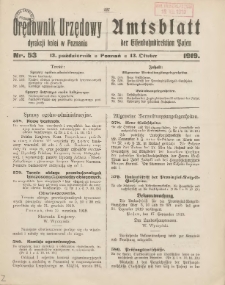 Orędownik Urzędowy Dyrekcji Kolei w Poznaniu = Amtsblatt der Eisenbahndirektion in Posen 1919.10.13 Nr53