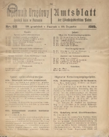Orędownik Urzędowy Dyrekcji Kolei w Poznaniu = Amtsblatt der Eisenbahndirektion in Posen 1919.12.29 Nr68