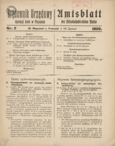 Orędownik Urzędowy Dyrekcji Kolei w Poznaniu = Amtsblatt der Eisenbahndirektion in Posen 1920.01.10 Nr2