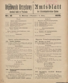 Orędownik Urzędowy Dyrekcji Kolei w Poznaniu = Amtsblatt der Eisenbahndirektion in Posen 1920.03.06 Nr10