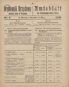 Orędownik Urzędowy Dyrekcji Kolei w Poznaniu = Amtsblatt der Eisenbahndirektion in Posen 1920.03.09 Nr11