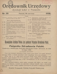 Orędownik Urzędowy Dyrekcji Kolei w Poznaniu 1920.06.26 Nr29