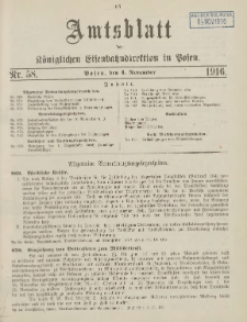 Amtsblatt der Königlichen Eisenbahndirektion in Posen 1916.11.04 Nr58