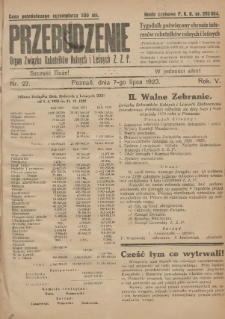 Przebudzenie: tygodnik poświęcony obronie interes&oacute;w robotnik&oacute;w rolnych i leśnych. Organ Związku Robotnik&oacute;w Rolnych i Leśnych ZZP. 1923.07.07 R.5 Nr27
