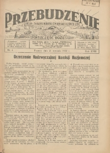 Przebudzenie: organ Związku Robotnik&oacute;w Rolnych i Leśnych ZZP. 1937.01.21 R.18 Nr4