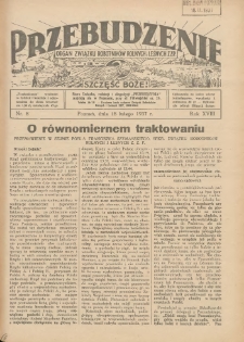 Przebudzenie: organ Związku Robotnik&oacute;w Rolnych i Leśnych ZZP. 1937.02.18 R.18 Nr8