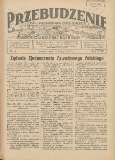 Przebudzenie: organ Związku Robotników Rolnych i Leśnych ZZP. 1937.02.25 R.18 Nr9