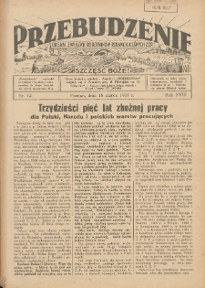 Przebudzenie: organ Związku Robotnik&oacute;w Rolnych i Leśnych ZZP. 1937.03.18 R.18 Nr12