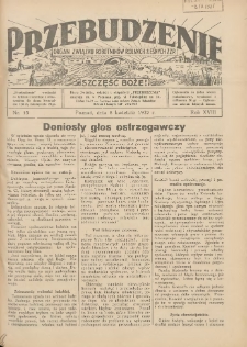 Przebudzenie: organ Związku Robotnik&oacute;w Rolnych i Leśnych ZZP. 1937.04.08 R.18 Nr15