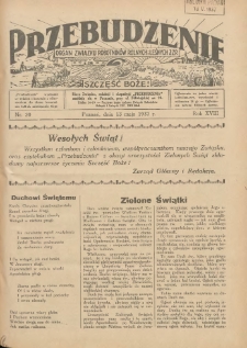 Przebudzenie: organ Związku Robotnik&oacute;w Rolnych i Leśnych ZZP. 1937.05.13 R.18 Nr20