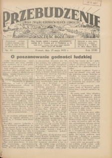 Przebudzenie: organ Związku Robotnik&oacute;w Rolnych i Leśnych ZZP. 1937.05.27 R.18 Nr22